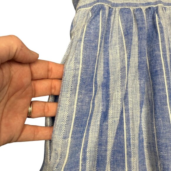 NWOT Women's DRAPER‎ JAMES Striped Linen Blue Apron Midi Dress | Size 12 - Picture 8 of 13